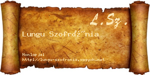 Lungu Szofrónia névjegykártya
